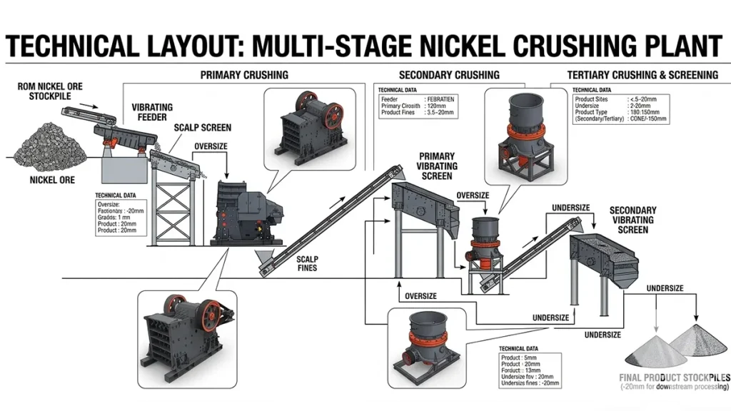 What equipment is used for nickel ore beneficiation?