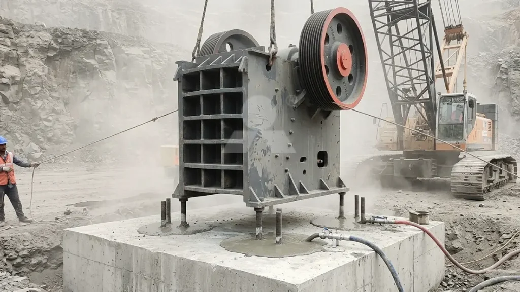 450 TPH Basalt Primary Jaw Crusher Installation